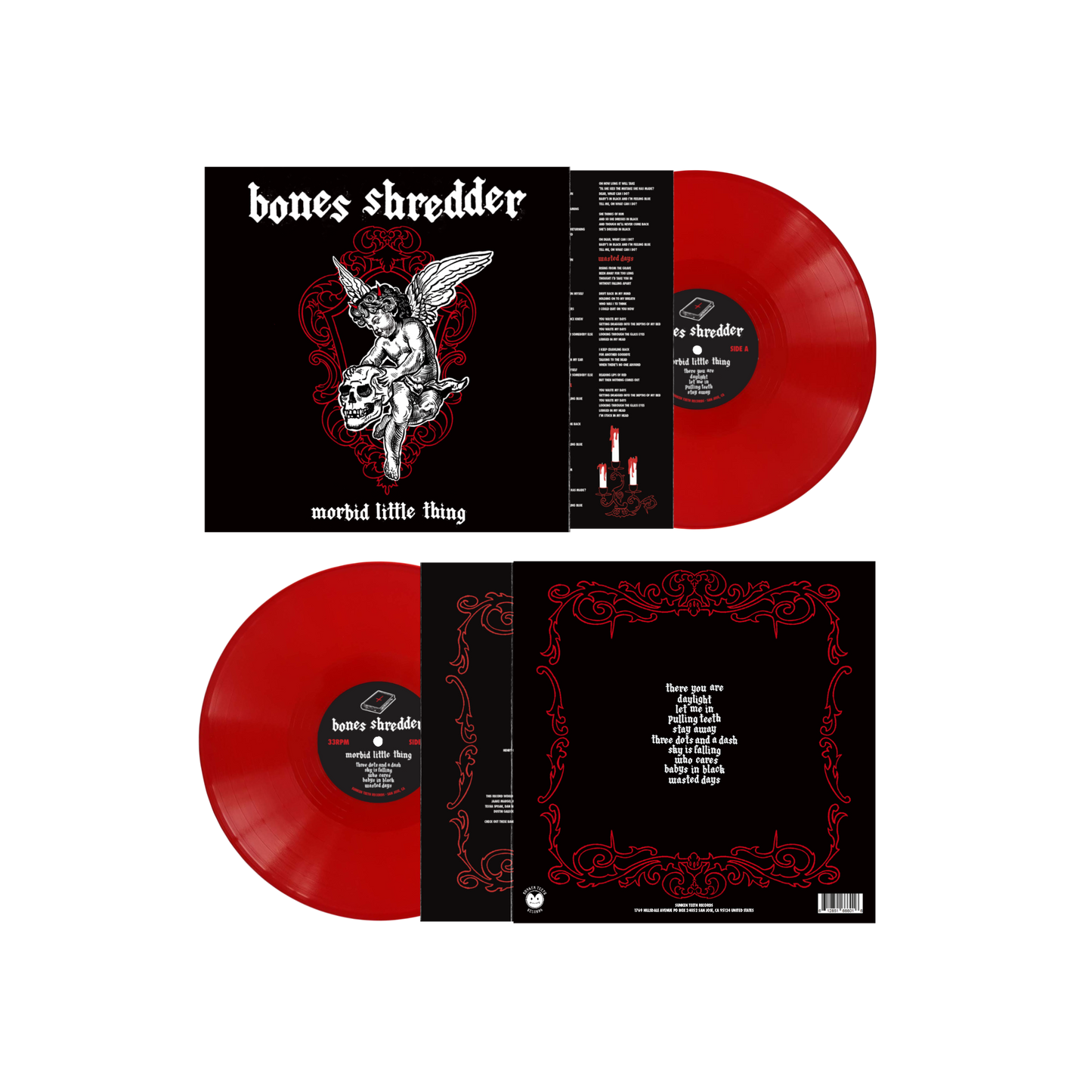 BONES SHREDDER - MORBID LITTLE THING LP (BLOOD RED)